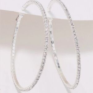 Joan Rivers Silver Tone Hoop Earrings